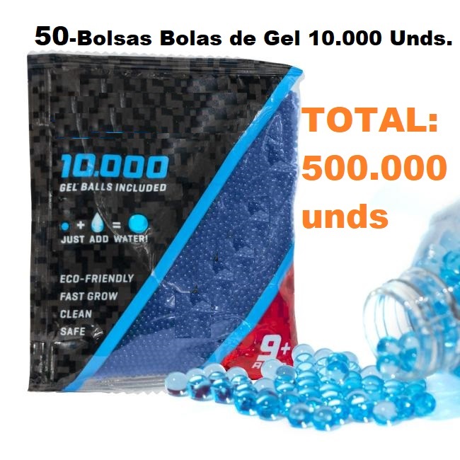 50 - Gel Ball Bags 10,000 Units (50 x 10,000 units) - Only available with prepaid shipping. Free shipping within 2/4 days.